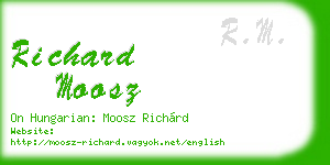 richard moosz business card
