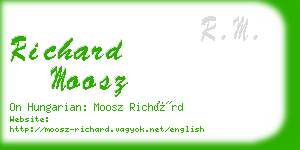 richard moosz business card